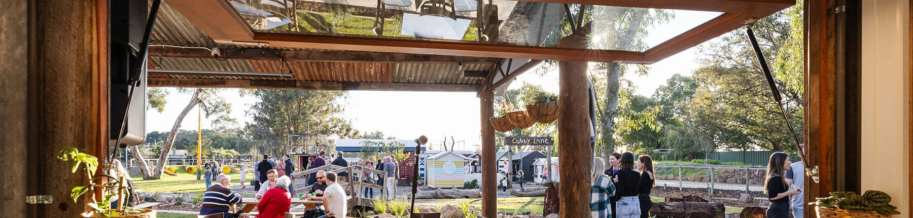 Viewing The Outside Of Cubby Cafe Through The Window